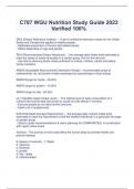  C787 WGU Nutrition Study Guide 2023 Verified 100%