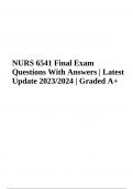 NURS 6541 Final Exam Questions With Answers | Latest Update 2023/2024 | Graded A+