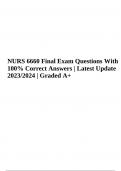 NURS 6660 / NURS6660 Final Exam Questions With 100% Correct Answers | Latest Update 2023/2024 | Graded A+