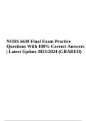 NURS 6630 Midterm Exam Questions With Correct Answers Latest Update 2024/2025 Graded A+ | NURS 6630N Week 11 Final Exam Questions With Correct Answers & NURS 6630 Final Exam Practice Questions With 100% Correct Answers Latest Update 2024/2025 (GRADED)