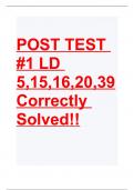 POST TEST #1 LD 5,15,16,20,39 3 