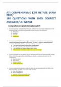 ATI COMPEHENSIVE EXIT RETAKE EXAM  2019/  180 QUESTIONS WITH 100% CORRECT ANSWERS/ A+ GRADE    Comprehensive predictor retake 2019  1.	A nurse is assessing a client who has received an antibiotic. The nurse should identify which of the following findings 