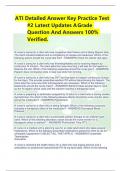 ATI Detailed Answer Key Practice Test #2 Latest Updates A Grade Question And Answers 100%  Verified.        A nurse is caring for a client who has congestive heart failure and is taking Digoxin daily. The client refused breakfast and is complaining of nau