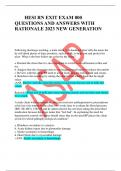 HESI RN EXIT EXAM 800  QUESTIONS AND ANSWERS WITH  RATIONALE 2023 NEW GENERATION 