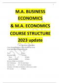 M.A. BUSINESS ECONOMICS  & M.A. ECONOMICS  COURSE STRUCTURE 2023 update 