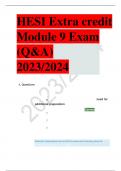 HESI Extra credit  Module 9 Exam	  (Q&A) 2023/2024	