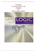 Test Bank - A Concise Introduction to Logic 13th Edition By Patrick J. Hurley, Lori Watson| All Chapters, Complete Guide 2023|