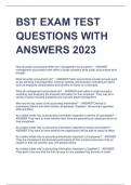 BST EXAM TEST  QUESTIONS WITH  ANSWERS 2023