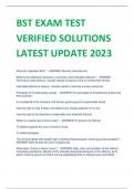 BST EXAM TEST  VERIFIED SOLUTIONS  LATEST UPDATE 2023