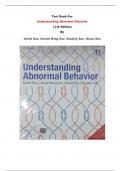 Test Bank - Understanding Abnormal Behavior 11th Edition By David Sue, Derald Wing Sue, Stanley Sue, Diane Sue | All Chapters, Complete Guide 2023|