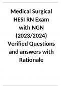 Medical Surgical HESI RN Exam with NGN (2024/2025) Verified Questions and answers with Rationale