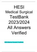 RN MED SURG HESI EXAM 2023/2024 FULL PACKAGE