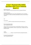 Exam 3: Hyperparathyroidism Questions with Correct Solutions Rated A+