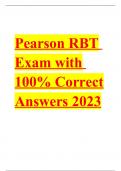 Pearson RBT Exam with 100% Correct Answers 2023 