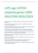 c475 wgu COTOA  Jeopardy games 100%  SOLUTION 2023//2024