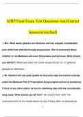 AHIP Final Exam STUDY BUNDLE 2023 - 2024 (COMPLETE PACKAGE)(Verified)