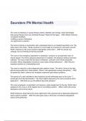 Saunders PN Mental Health Questions & Answers 2023 ( A+ GRADED 100% VERIFIED)