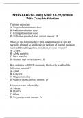 NEHA REHS/RS Study Guide Ch. 9 Questions With Complete Solutions