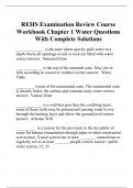 REHS Examination Review Course Workbook Chapter 1 Water Questions With Complete Solutions