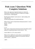 Peds exam 3 Questions With Complete Solutions