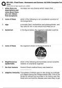 BIO 250 - Final Exam - Homework and Quizzes 1&2 With Complete Solutions