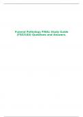 Funeral Pathology FINAL Study Guide (FSE2160) Questions and Answers.