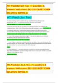 ATI_Predictor Q/A Test. (1) questions & answers 100%correct 2021/2022 BEST EXAM SOLUTION  RATED A+