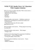 NURS 372 HC Quality Parts 1 & 2 Questions With Complete Solutions