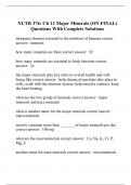 NUTR 376: Ch 12 Major Minerals (ON FINAL) Questions With Complete Solutions