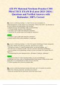 ATI PN Maternal Newborn Practice CMS PRACTICE EXAMS A&B  (Latest 2023/ 2024 UPDATES STUDY BUNDLE) | Questions and Verified Answers with Rationales | 100% Correct