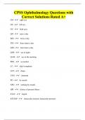 CPSS Ophthalmology Questions with Correct Solutions Rated A+