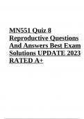 MN551 Exam Questions And Answers Latest Update & MN 551 / MN551 Final Exam Questions With Correct Answers Latest Updated 2024-2025 (GRADED)