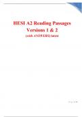 HESI A2 Reading Passages Versions 1 & 2 with verified answers 2022.docx