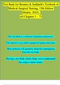 TEST BANK Brunner and Suddarth s Textbook of Medical-Surgical Nursing 14th Edition & 15th Edition (Hinkle, 2022), All Chapters | 100 % Complete