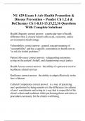 NU 629-Exam 1-Adv Health Promotion & Disease Prevention ~ Pender Ch 1,2,4 & DeChesnay Ch 1-8,11-13,15,22,36 Questions With Complete Solutions