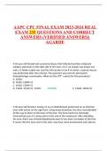 AAPC CPC FINAL EXAM 2023-2024 REAL EXAM 235 QUESTIONS AND CORRECT ANSWERS (VERIFIED ANSWERS)|