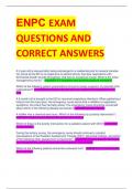 ENPC EXAM  QUESTIONS AND  CORRECT ANSWERS