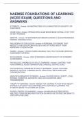 NAEMSE FOUNDATIONS OF LEARNING (NCEE EXAM) QUESTIONS AND ANSWERS