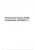 Pennsylvania Notary Public Exam Questions With Answers | Latest Update 2023/2024 (GRADED)