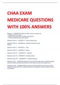 CHAA EXAM  MEDICARE QUESTIONS  WITH 100% ANSWERS