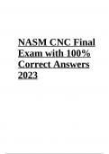 NASM CNC Final Exam Questions With 100% Correct Answers Latest Update 2023/2024 (GRADED)