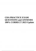 CDA PRACTICE EXAM QUESTIONS WITH ANSWERS LATEST & CDA Exam Questions and Answers Updated 2024-2025 (VERIFIED A+)