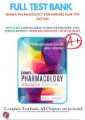 Test Bank For Lehne's Pharmacology for Nursing Care 11th Edition By Jacqueline Burchum; Laura Rosenthal | 2022-2023 | 9780323825221 | Chapter 1-112 | Complete Questions And Answers A+