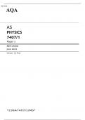 AQA AS PHYSICS PAPER 1 JUNE 2023 MARK SCHEME