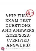 AHIP Final Exam Test Questions and Answers (2022/2023) (Verified Answers)