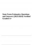 State Farm Estimatics Questions and Answers Latest Update 2023/2024 (Graded A+)