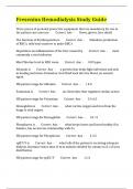 Fresenius Hemodialysis Study Guide