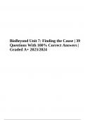 BioBeyond (Finding the Cause) Questions With 100% Correct Answers Latest | BioBeyond Unit 4: Rise of the Animals: Nilpena, Australia Questions With Correct Answers & BioBeyond: Unit 8 Cardio Lab: A CHANGE OF HEART | Questions With Answers Latest 2024-2025