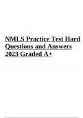 NMLS Exam Practice Questions and Answers Latest 2023/2024 (Graded A+)