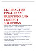 CLT PRACTISE  FINAL EXAM  QUESTIONS AND  CORRECT  SOLUTIONS